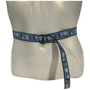 Blue Floral Print Belt Made in Bahrain Size 16  Fabric